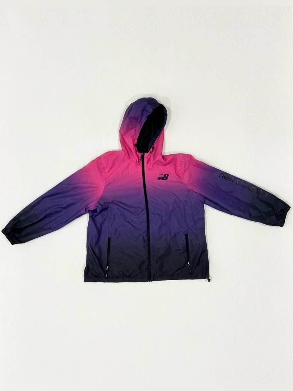 New Balance Woman Plus Pink to Purple Ombre Hooded Windbreaker